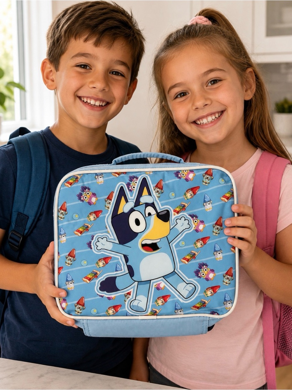 Blue Kids Lunch Bag with Cartoon Character